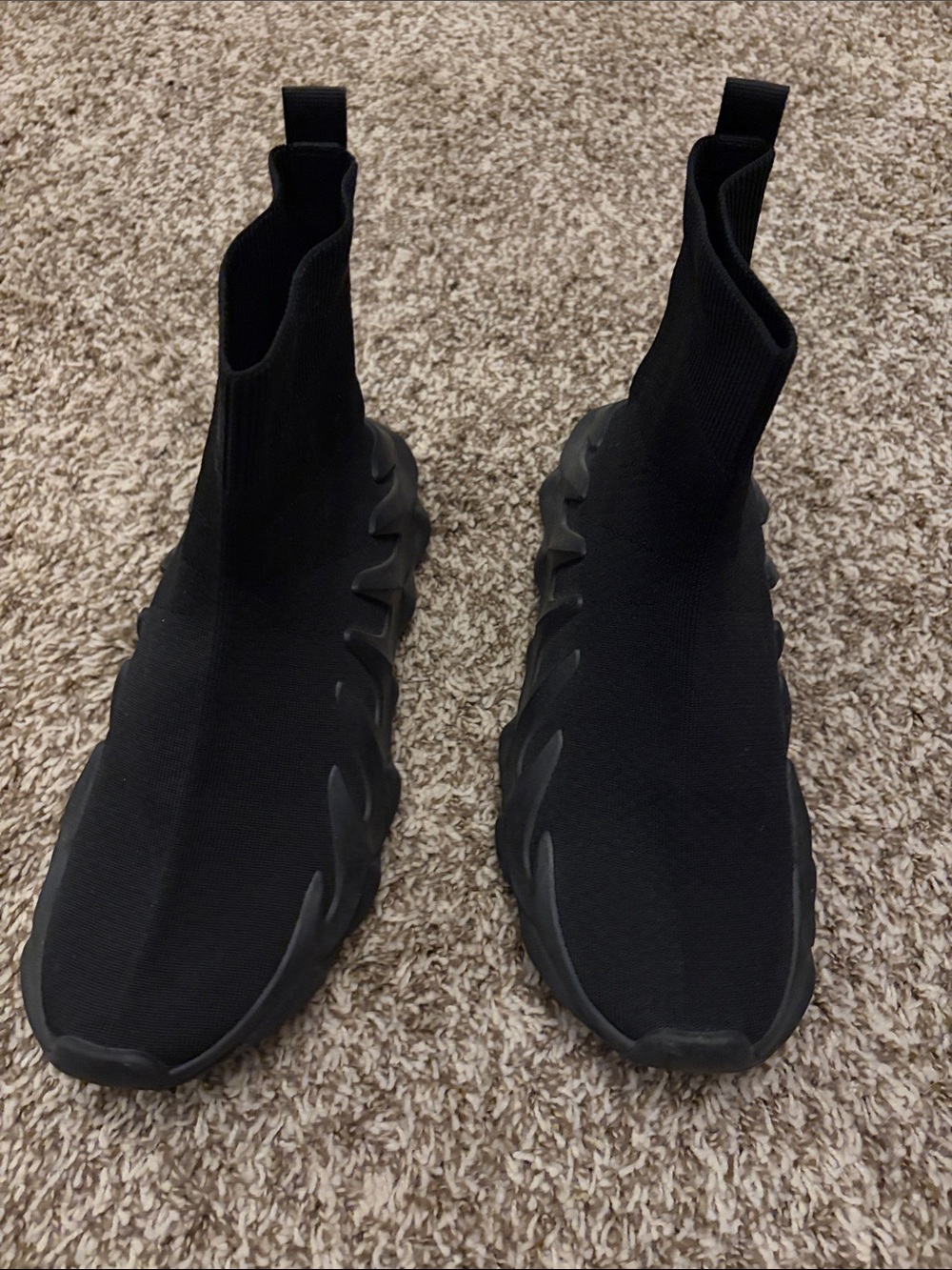 Black Knit Sock Sneaker with Sculpted Sole - Picture 3 of 7